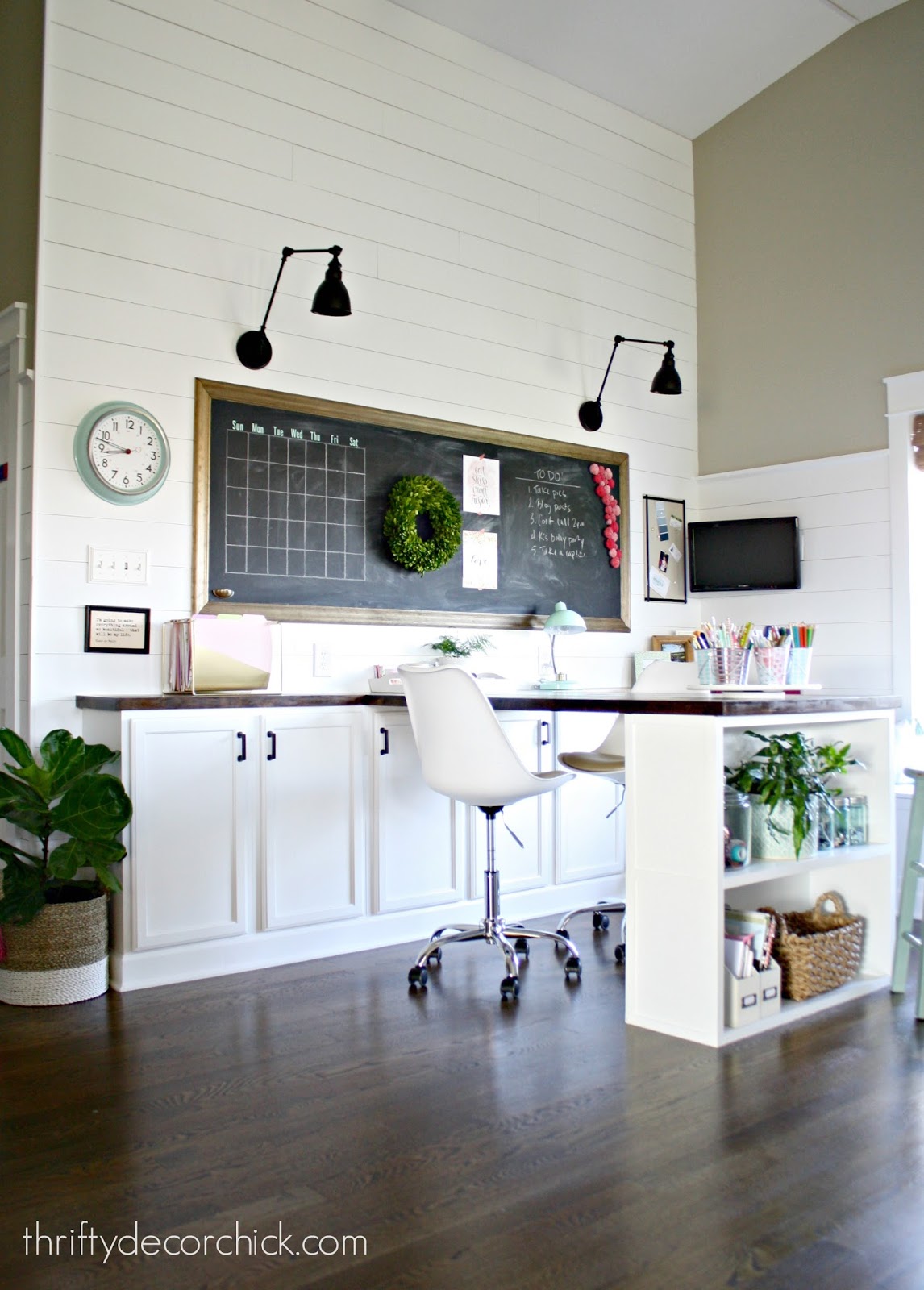 Craft Room/Office Loft Reveal With Built in Desk | Thrifty Decor Chick