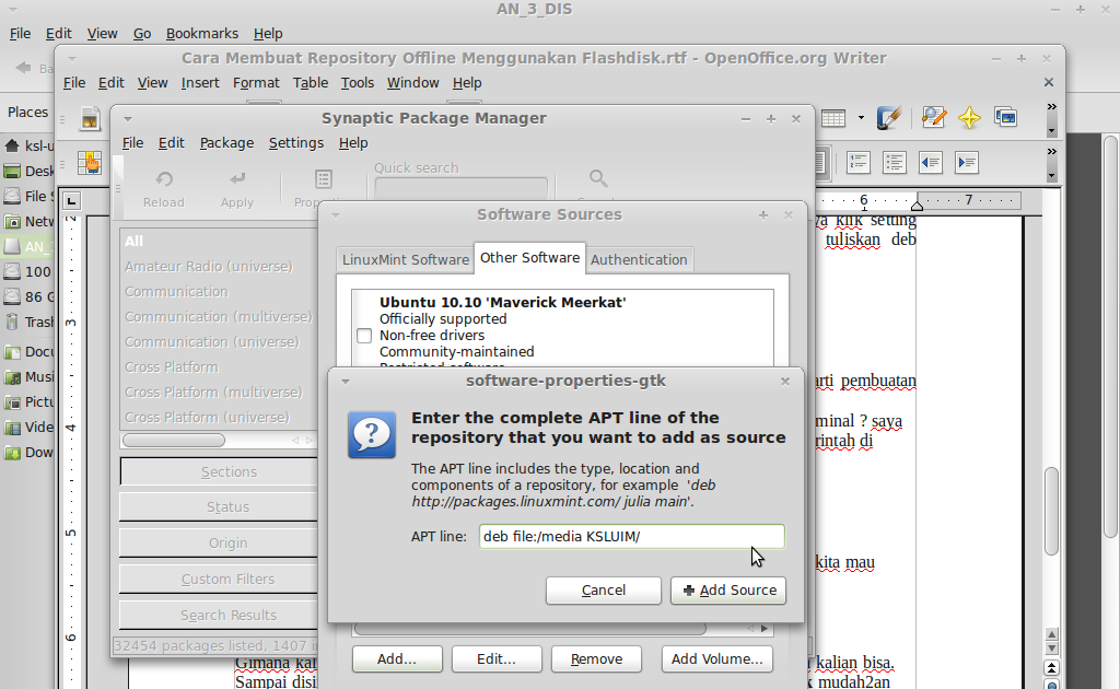 Software properties. Software properties