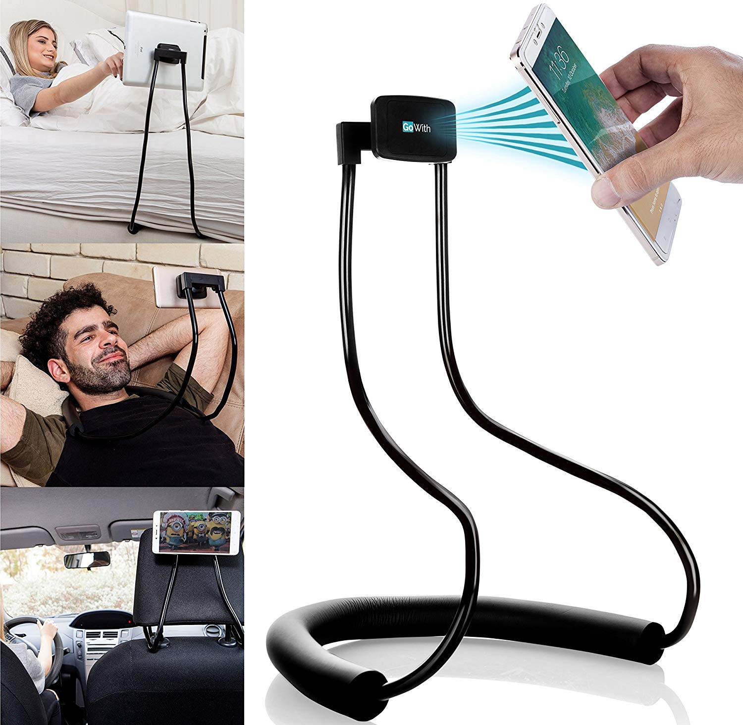 Portable Adjustable Rotating with Flexible Tablet & Cell Phone Holder