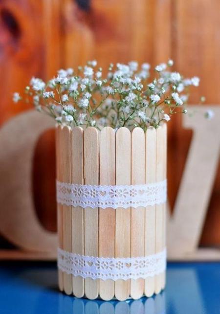 Cara Membuat Vas Bunga dari Stick Es Krim