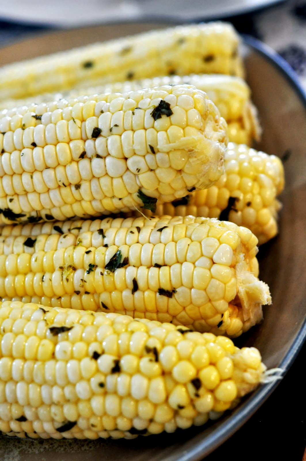 Roasted Corn on the Cob with Cilantro Lime Butter | Taste As You Go