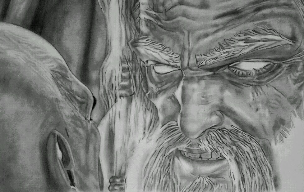 SeleOfficialART: God Of War - Zeus face drawing - step by step