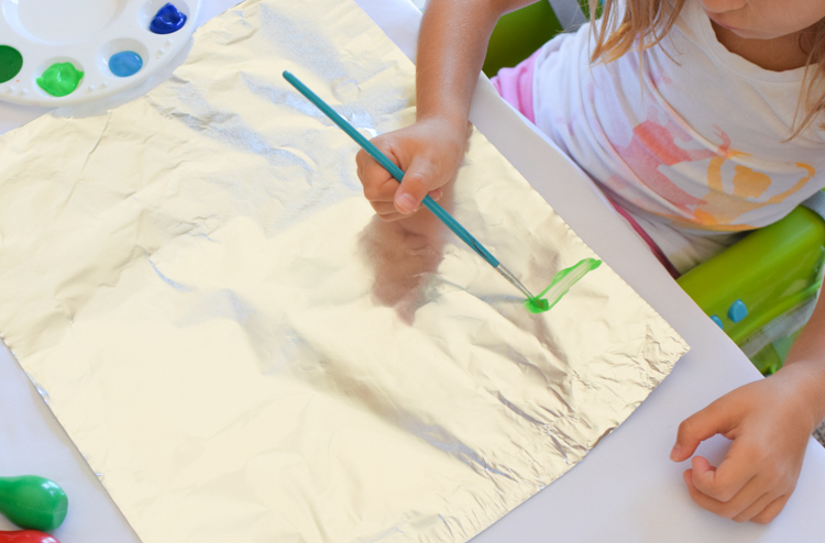 Foil Painting - Easy Process Art Activity for Kids - Taming Little