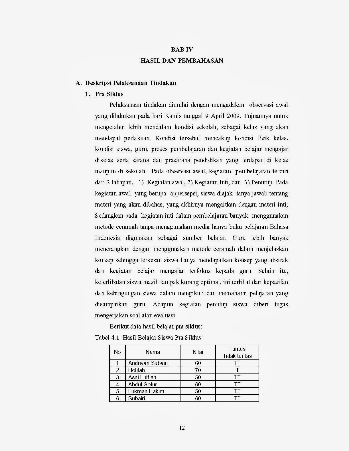 Contoh Proposal Skripsi Bahasa Indonesia Ptk