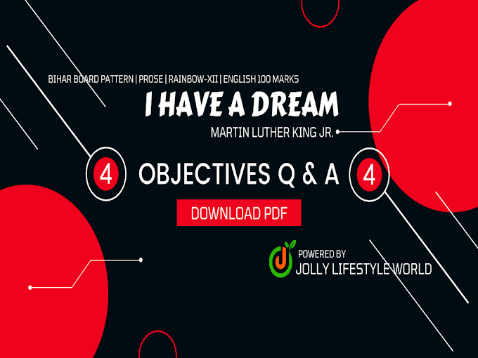 I Have a Dream Objective Question Answer Pdf