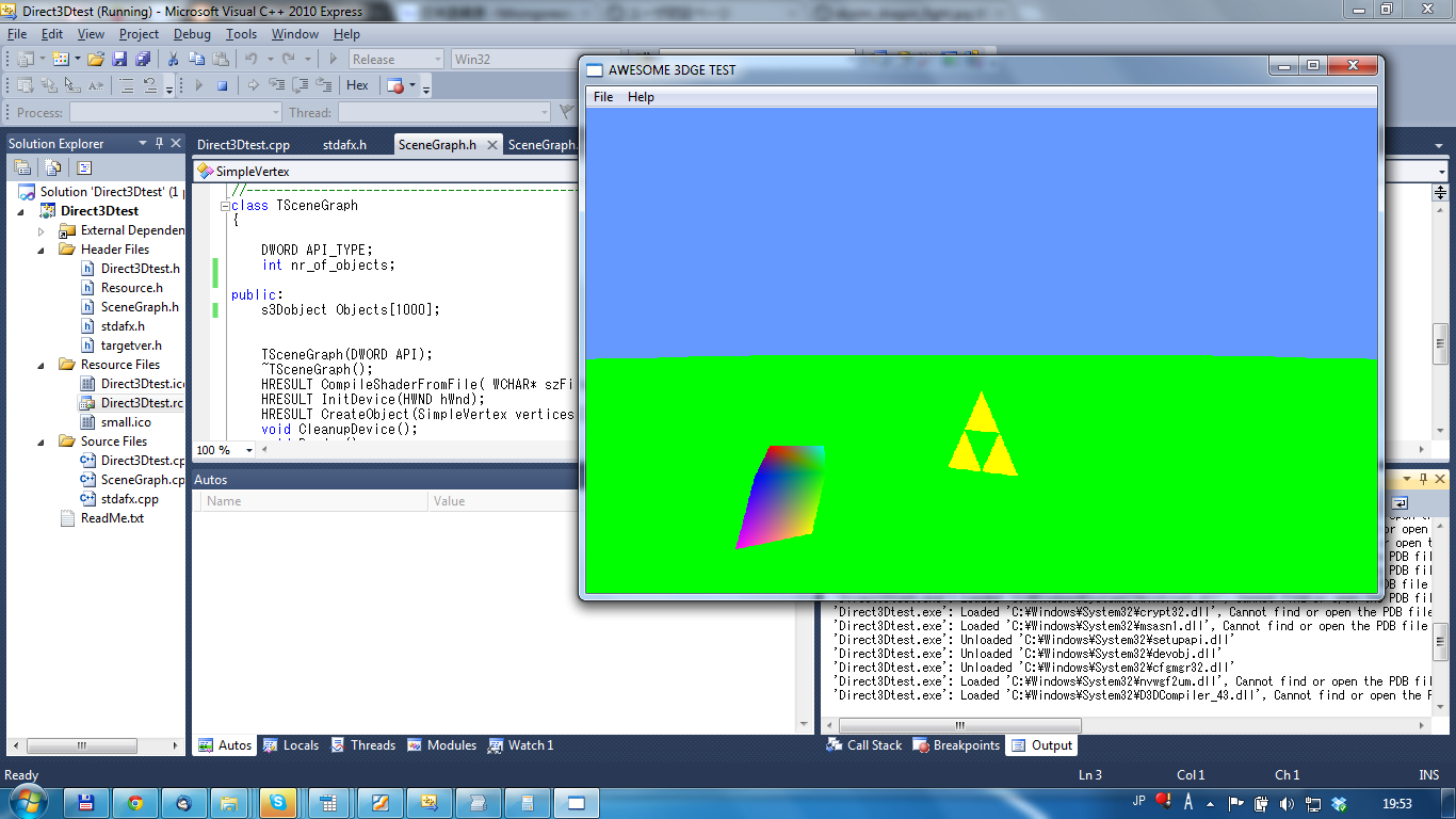The AWESOME 3D Game Engine Project I have scene graph!