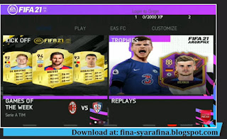 Start Menu FIFA 21 Mobile Apk Download for Android Offline 700MB Update Transfers
