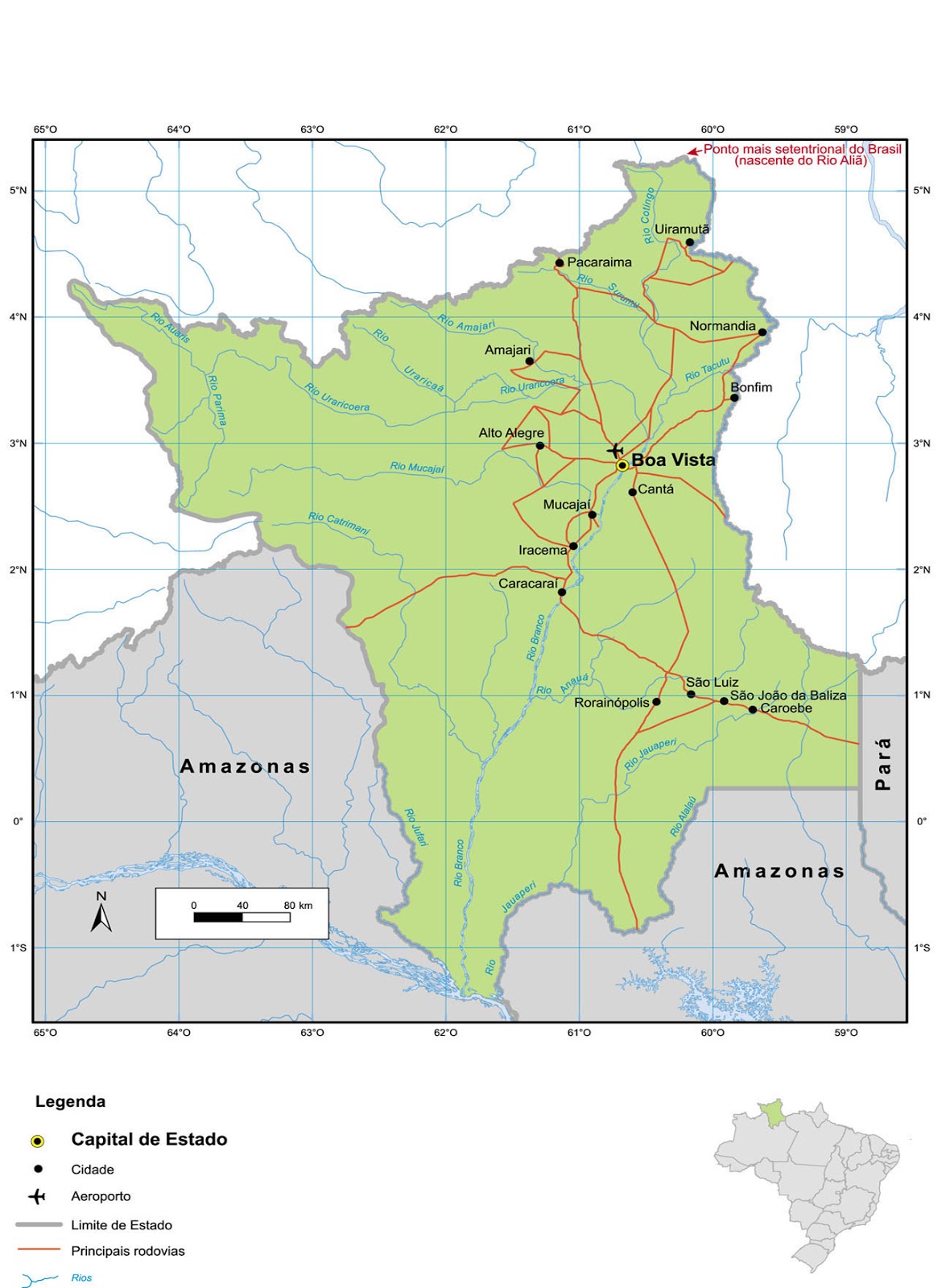 Mapa Geográfico do Estado de Roraima Doc Sports™ Mapa Geográfico do Estado de Roraima Doc Sports™