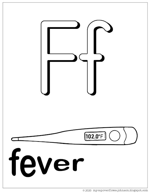fever alphabet coloring page