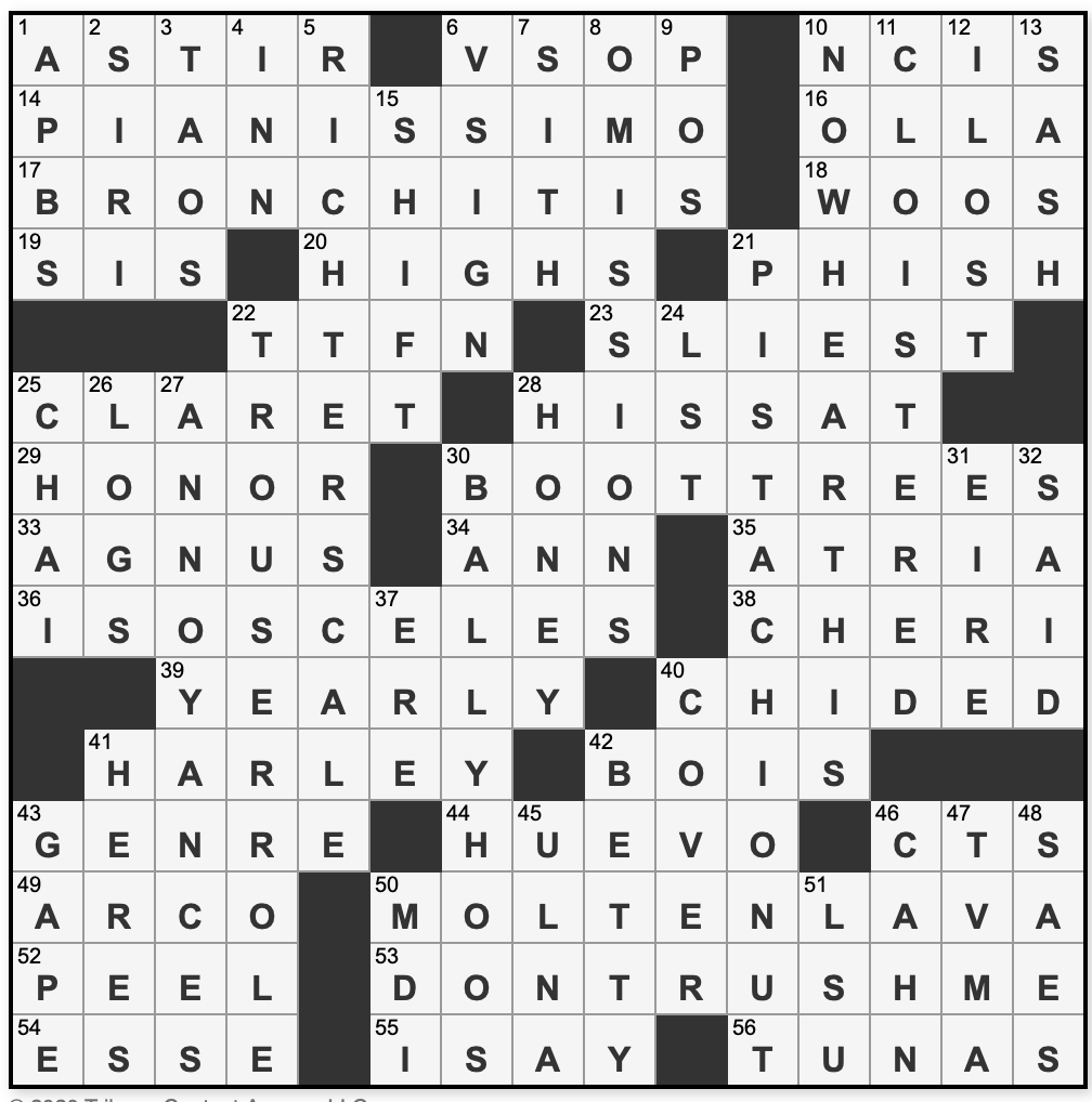 L.A.Times Crossword Corner Saturday, September 19, 2020, Stella
