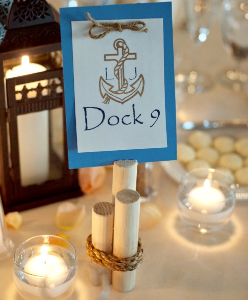 Mini Pilings Nautical Place Card Holders