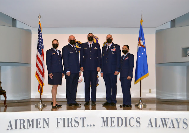 USU Graduate School of Nursing Class of 2021 students assigned to David Grant Medical Center at Travis Air Force Base, Calif., celebrated their graduation on site because of COVID-19 restrictions.  (Courtesy photo)