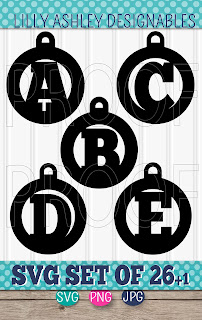 Download Free Make It Create Free Cut Files And Printables Free Christmas Svg Set Of Ornament Letters SVG DXF Cut File