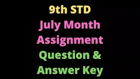 9th English July Month Assignment Question Paper, Answer key  2021-2022  TN SCERT
