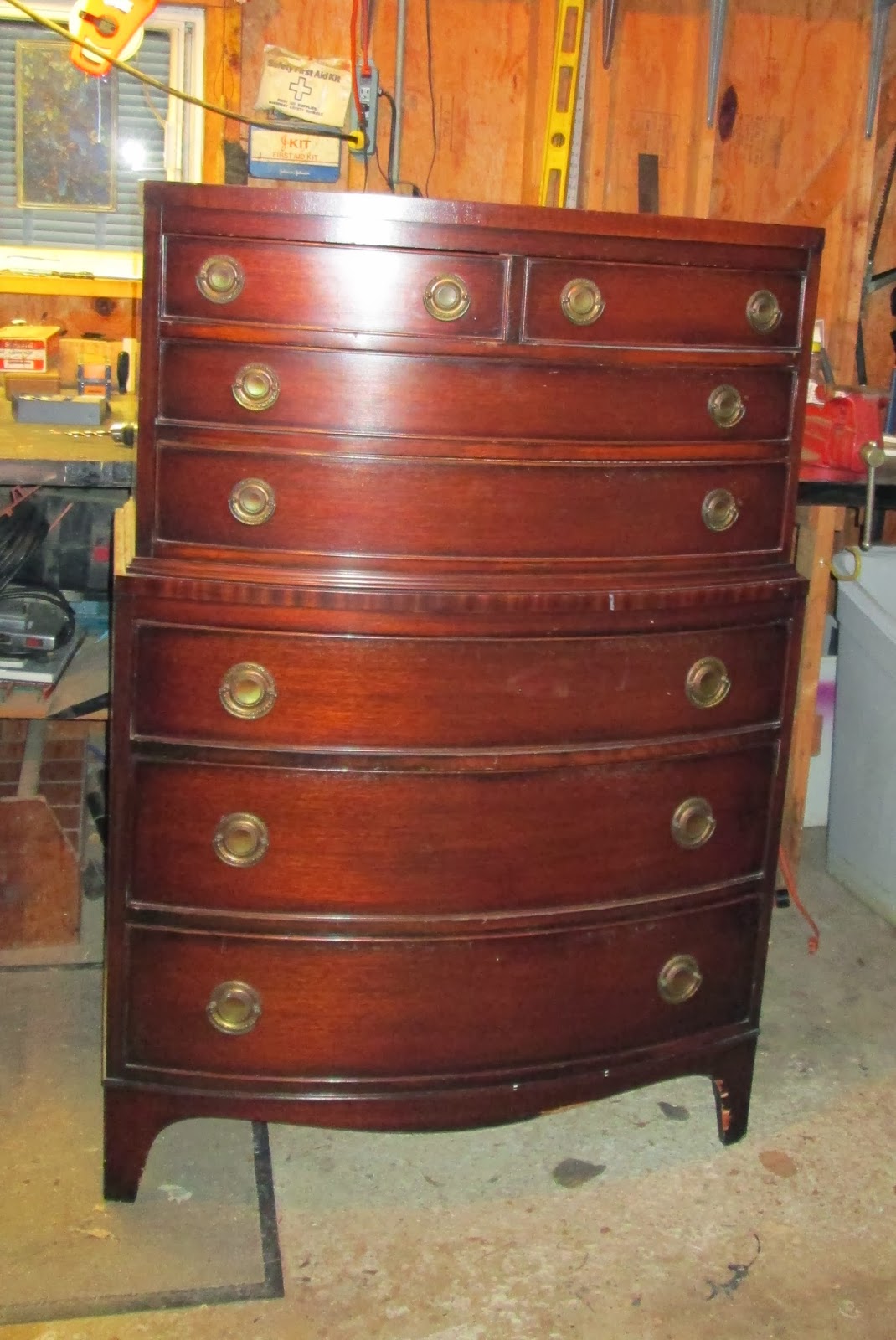 Before and After Refurbished vintage dressers, very minty