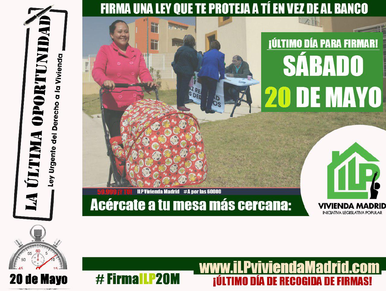 20 de mayo Firma por una Vivienda Digna