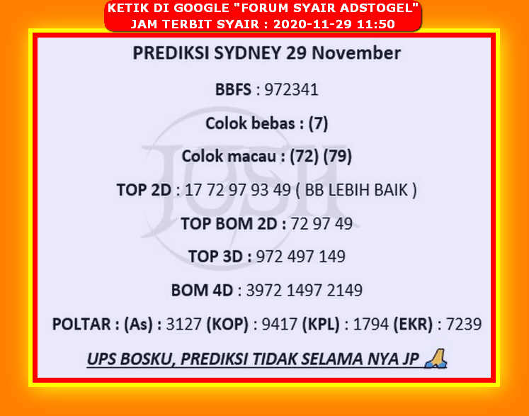 1 New Message Kode Syair Sydney 29 November 2020 Forum Syair Togel Hongkong Singapura Sydney