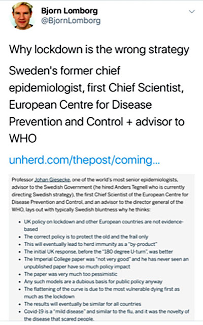 Is this Swiss epidemiologist's view the more appropriated strategy? (Source: @BjornLomborg)