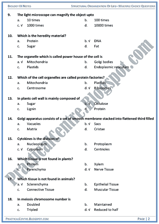 structural-organization-of-life-mcqs-biology-ix