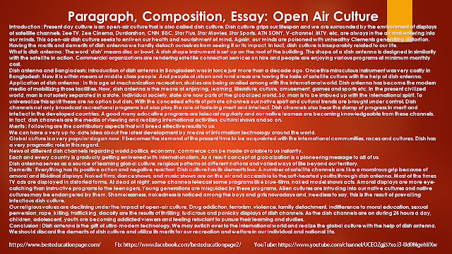 Paragraph, Composition, Essay: Open Air Culture #besteducationpage