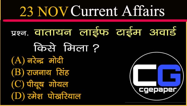 23 november current affairs 2020 I daily current affairs I latest current affairs in hindi