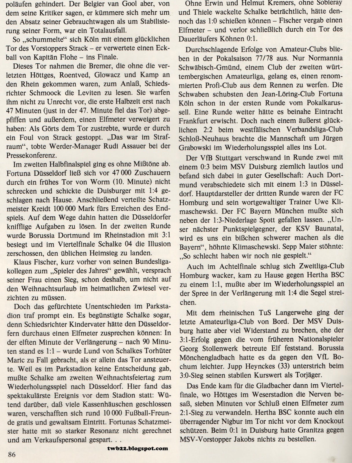 Ceret Sports DFB Pokal 1977 1978 FC Köln Fortuna Düsseldorf