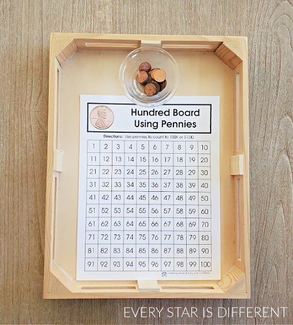 Hundred Board Using Pennies