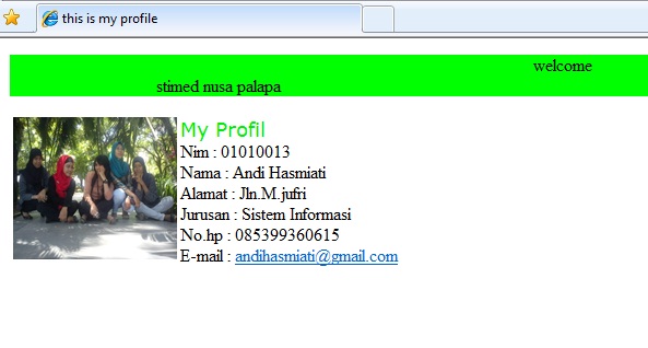 Contoh Web Profil Pribadi - Aneka Contoh