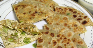 matar paneer paratha, recipe