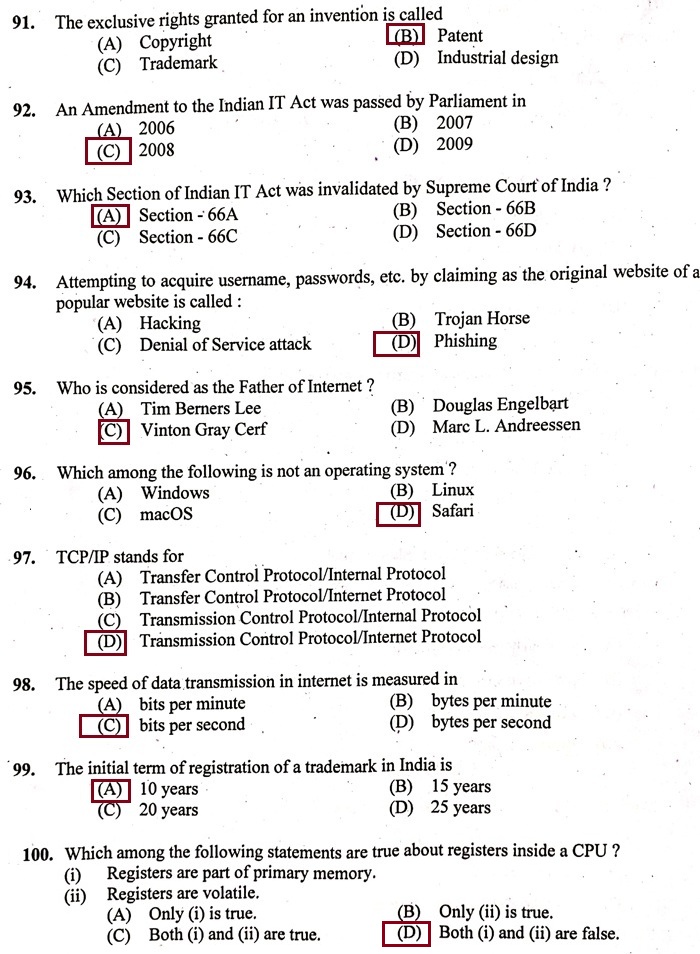University Assistant Question Paper and Answer Key Rank Files
