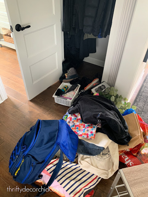 decluttering coat closet