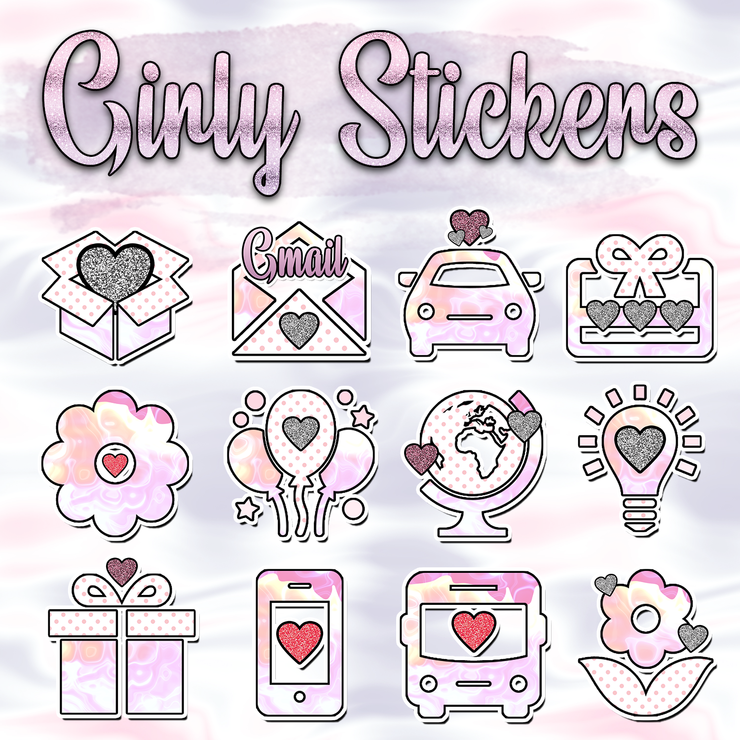 [Free] [IOS] Girly Sticker Icon Pack xvioletroses Cute Phone Themes