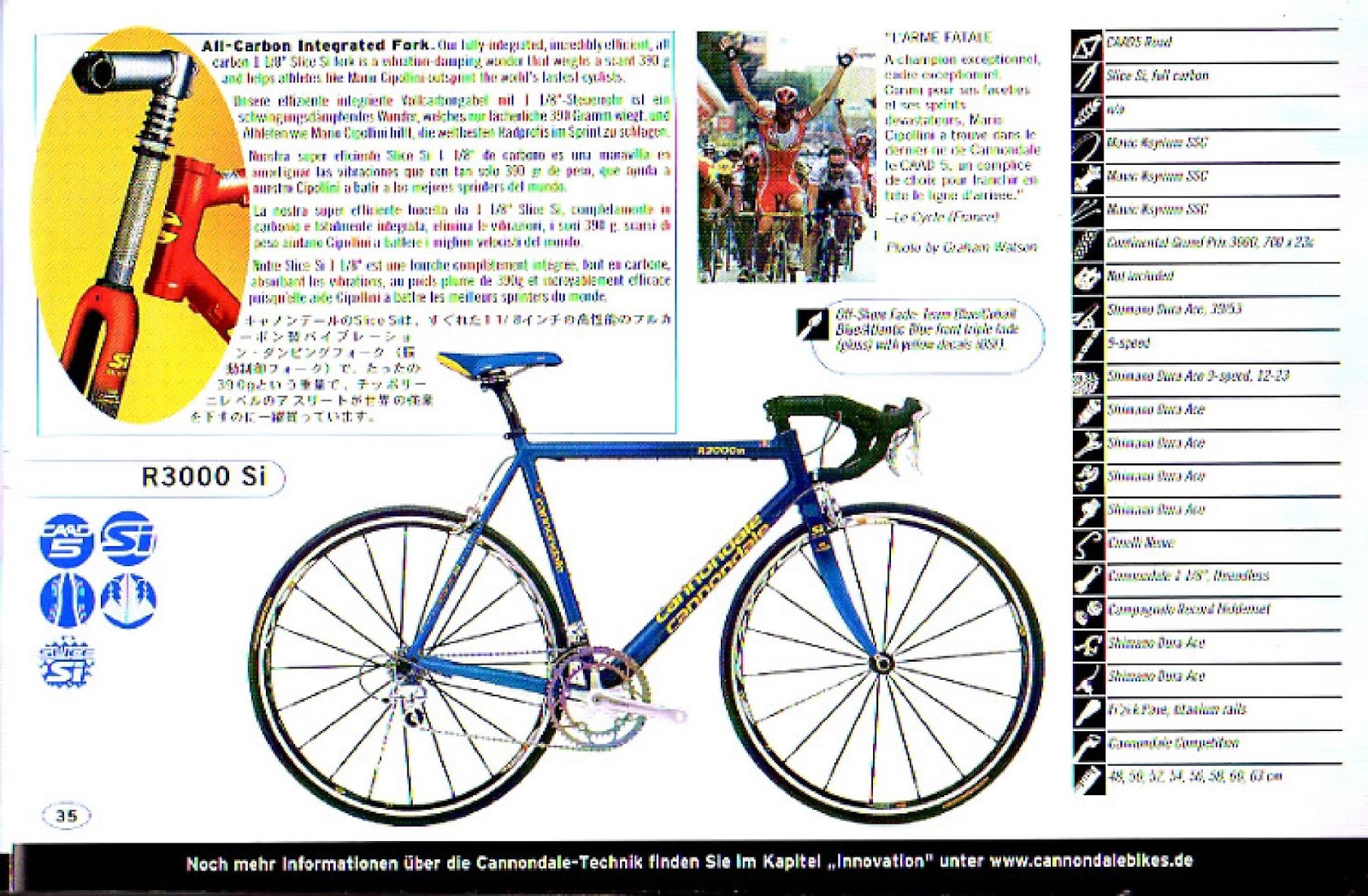 CATALOGUES CANNONDALE CANNONDALE 2001