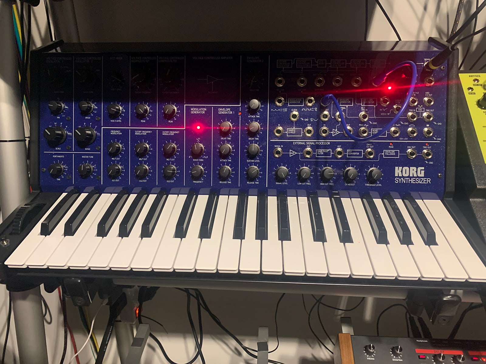 MATRIXSYNTH: Blue Korg MS-20 FS Monophonic Analog Synthesizer