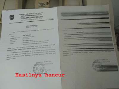 hasil fotocopy bergars hitam banyak