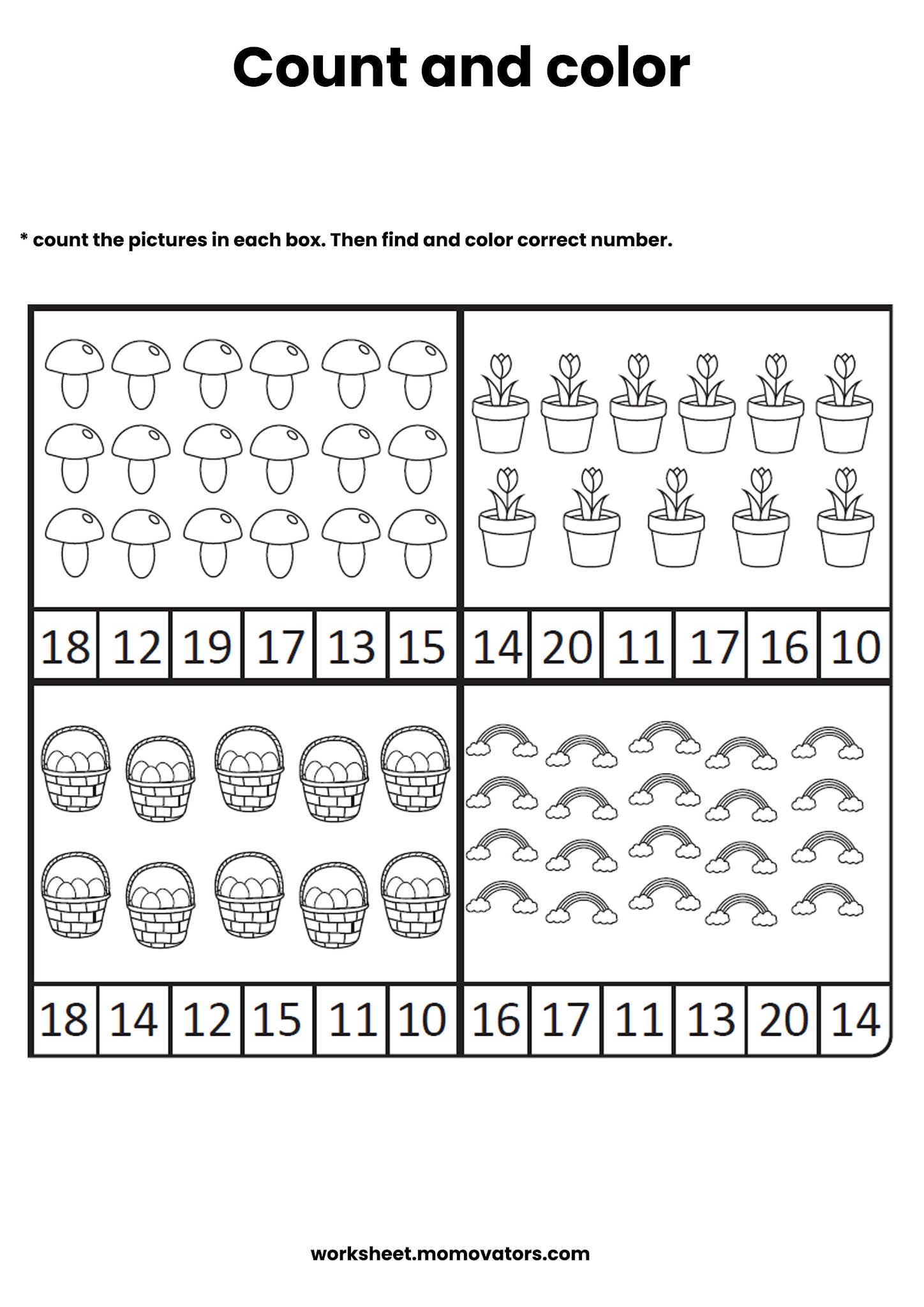 number-matching-11-20-worksheet-twisty-noodle-matching-numbers-to-20-11-20-cut-and-paste-by