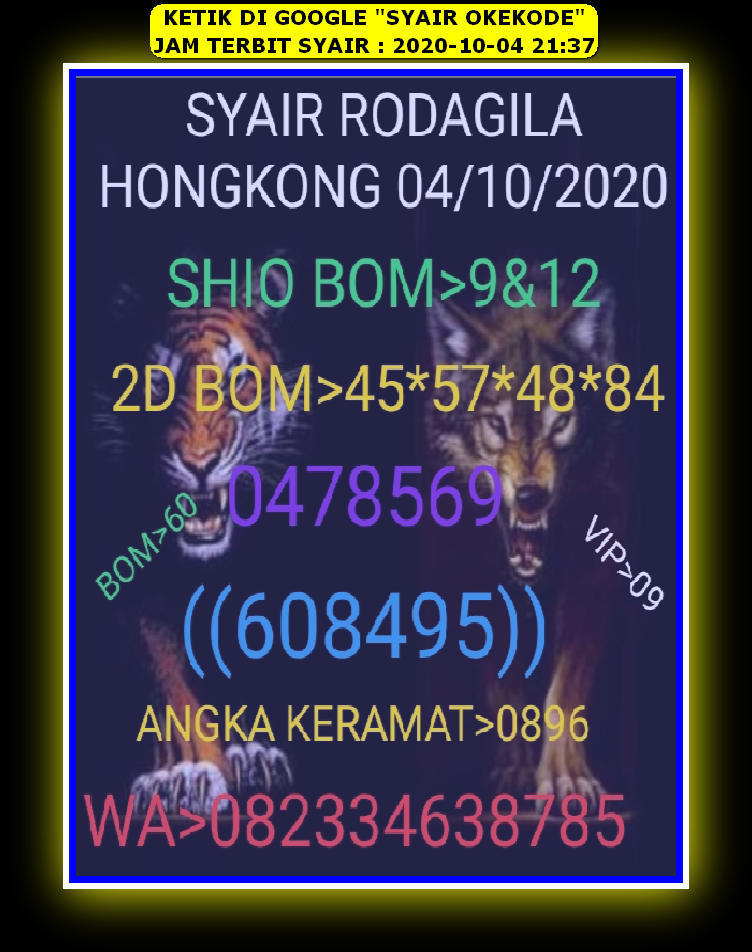 1 New Message Kode Syair Hongkong 4 Oktober 2020 Forum Syair Togel Hongkong Singapura Sydney