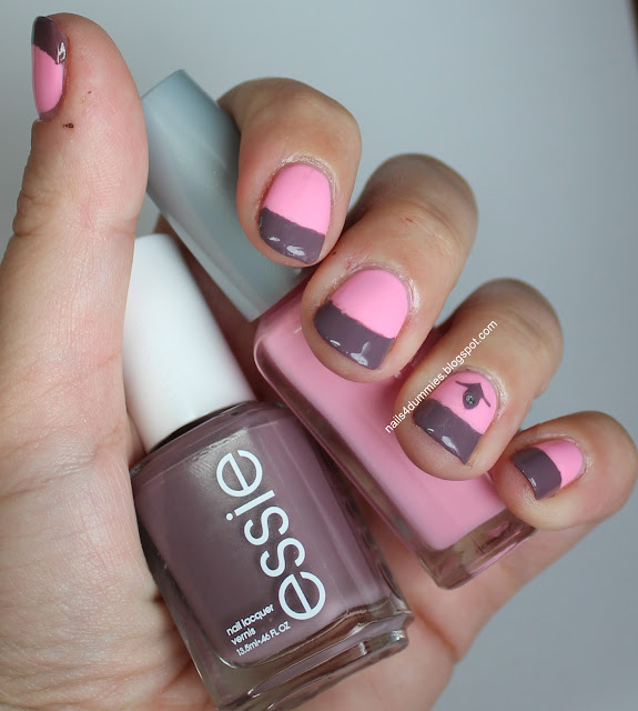 Pink and grey mani