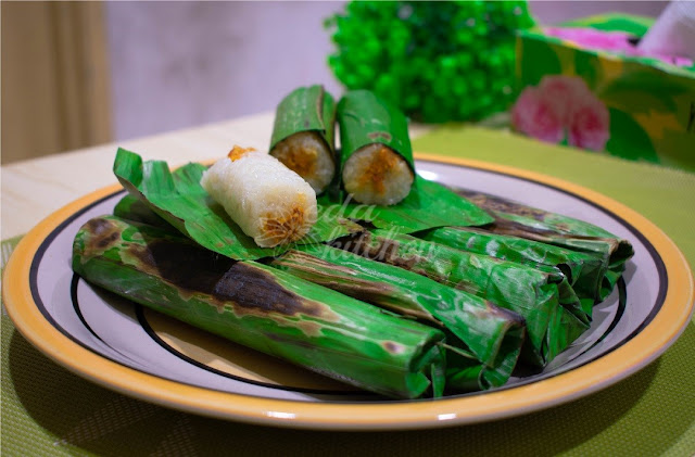 Resepi pulut panggang tradisional melayu berintikan serunding udang, resepi ini terkenal sebagai makanan kegemaran masyaralat di Malaysia, Indonesia dan Brunei
