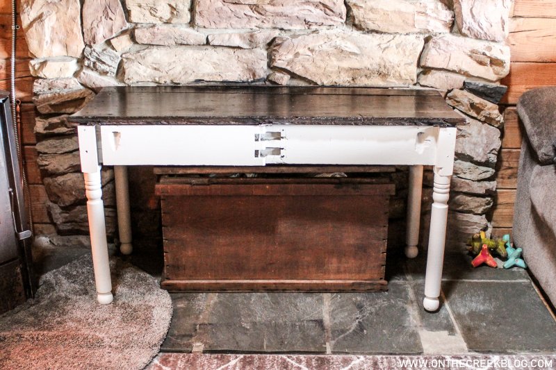 A free primitive table gets a cute & updated makeover! | On The Creek Blog