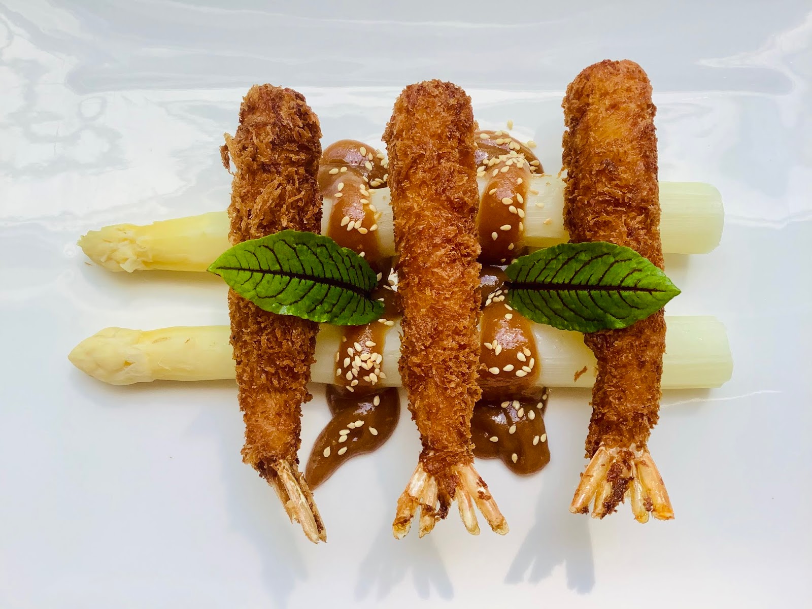 Japanese asparagus with ebifurai and sumiso sauce Recipe