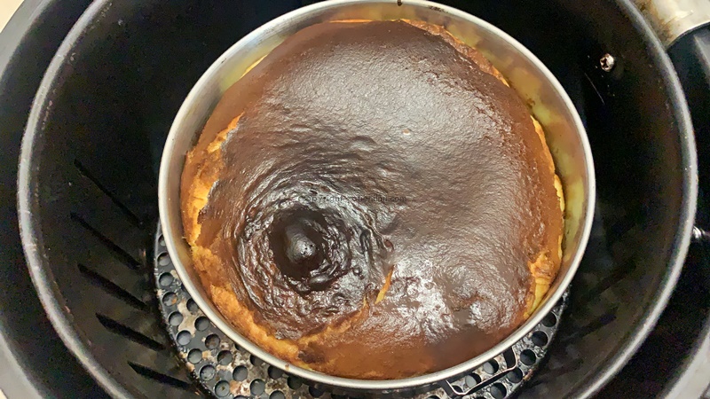 Air guna burnt fryer cheesecake