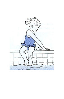 Image of toddler entering the water safely swimming lesson ideas help