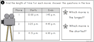 Example of Elapsed Time Task Card