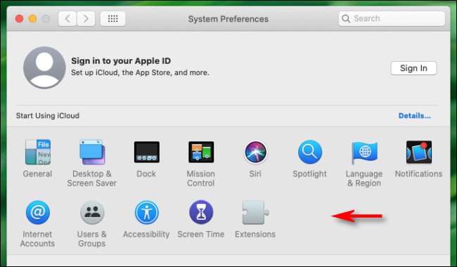 تم إخفاء لوحة التفضيلات في تفضيلات النظام لنظام التشغيل Mac.