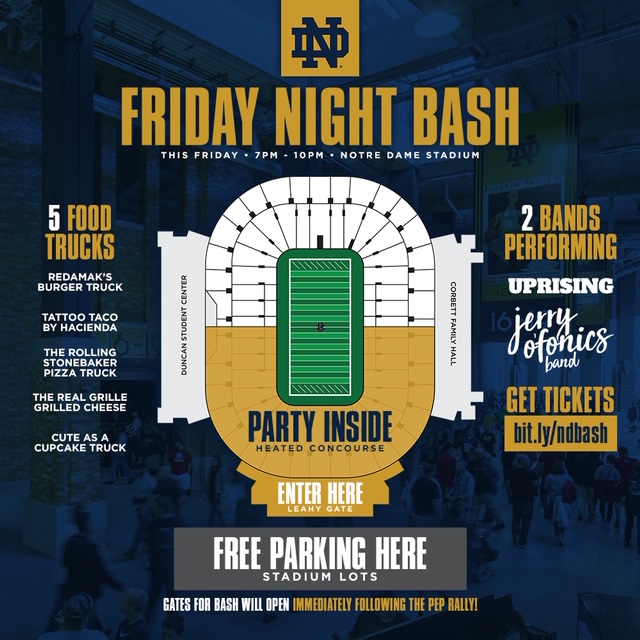 Friday Night Bash, Giving to Notre Dame
