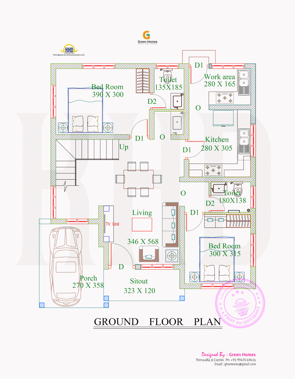 4BHK floor plan and elevation in 5 cent - Kerala home design and floor