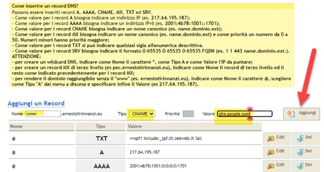 aggiungere cname ai dns di tophost aggiungere cname ai dns di tophost