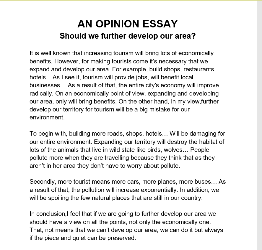 opinion essay dla ucznia