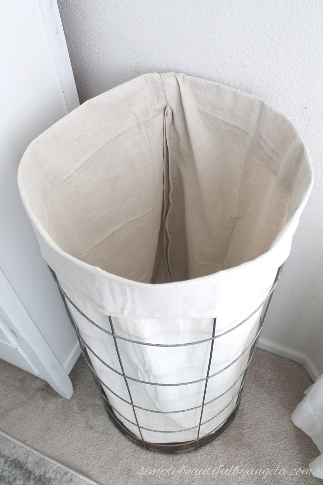 DIY Wire Hamper with Canvas Laundry Bag Simply Beautiful By Angela